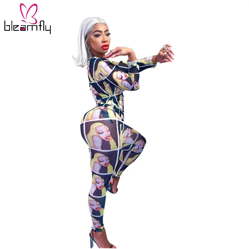 Новинка одежда с принтом для женщин и девочек круглым вырезом длинными рукавами