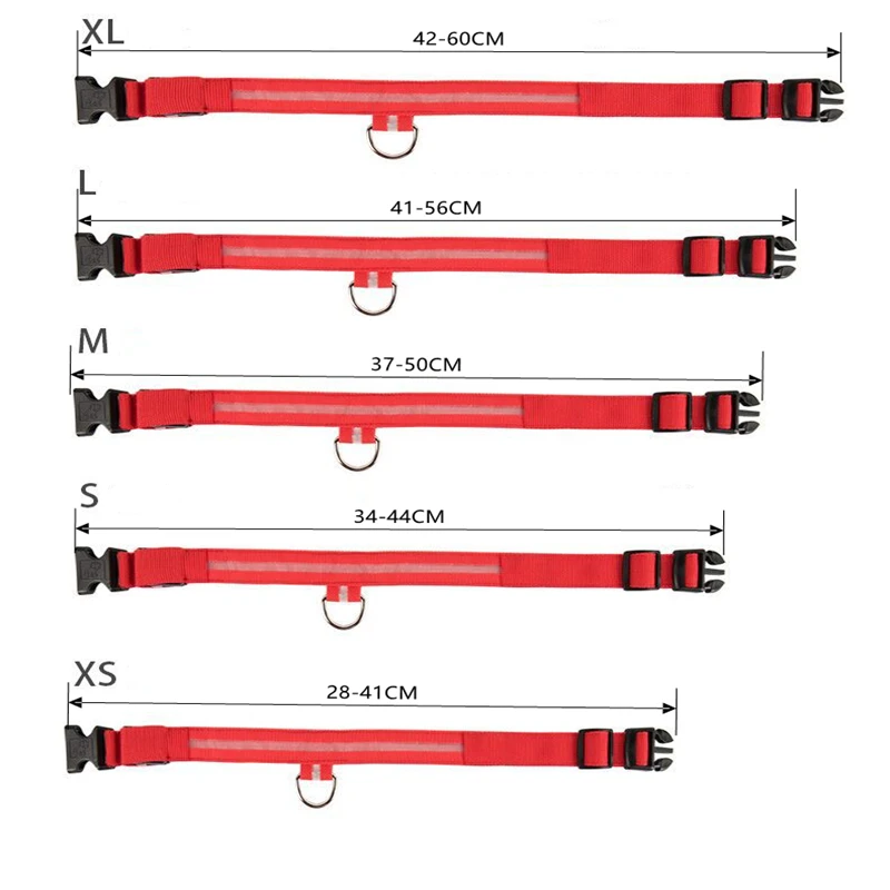 Nylon LED Dog Collar with USB Charging - Safety Night Light Anti-Lost Luminous Collar for Pet Accessories image 4