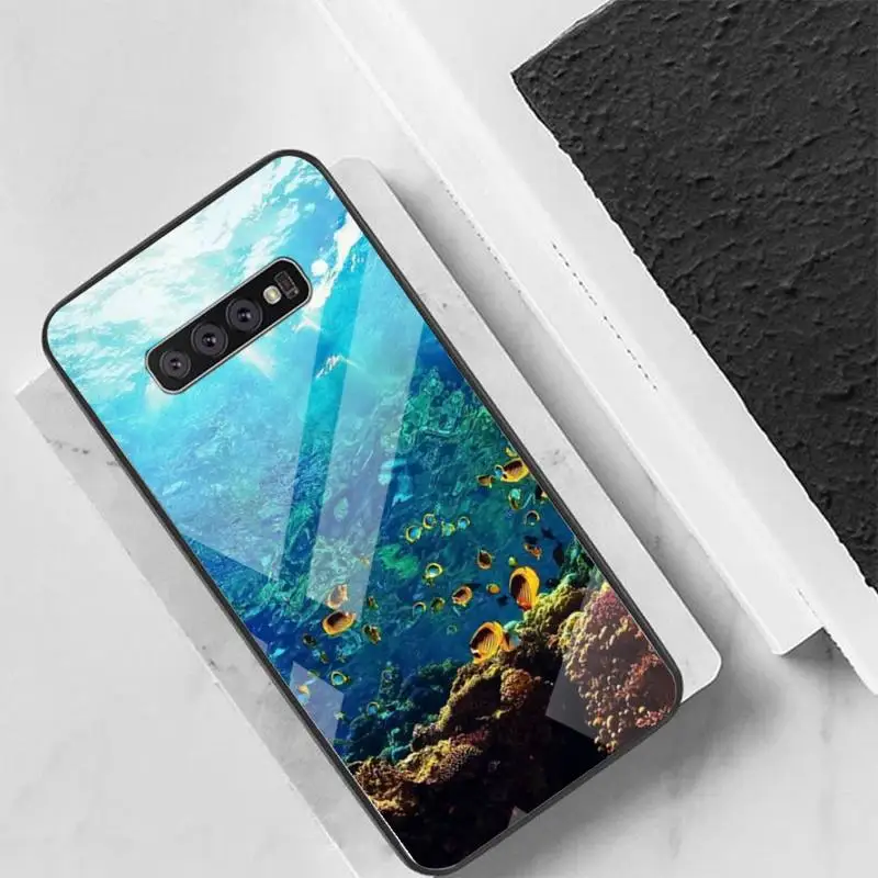 

Sea World Phone Case For Samsung S10 S20 S9 Plus Note9 10 Case Glass Case For Samsung Galaxy S10
