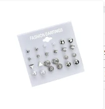 Earring Модные серьги, набор из 12 комплектов сережек в форме сердца, модные серьги для женщин, массивные#4m15 - Окраска металла: Earring