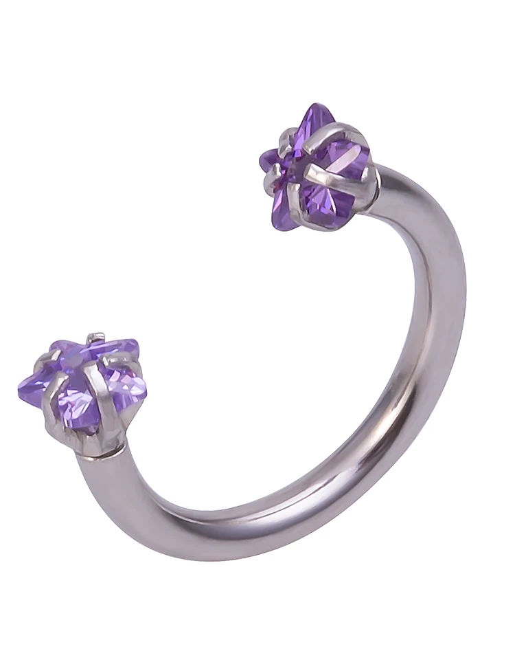 1pc Cubic Zirconia Nose Ring Septum Labret Eyebrow Helix Stud for Women Men 16g Steel Horseshoe Hoop BCR Body Piercing Jewelry