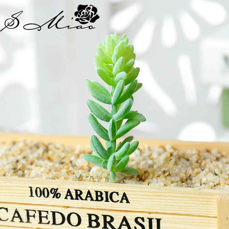 Искусственные флокированные суккуленты зеленые красные фиолетовые