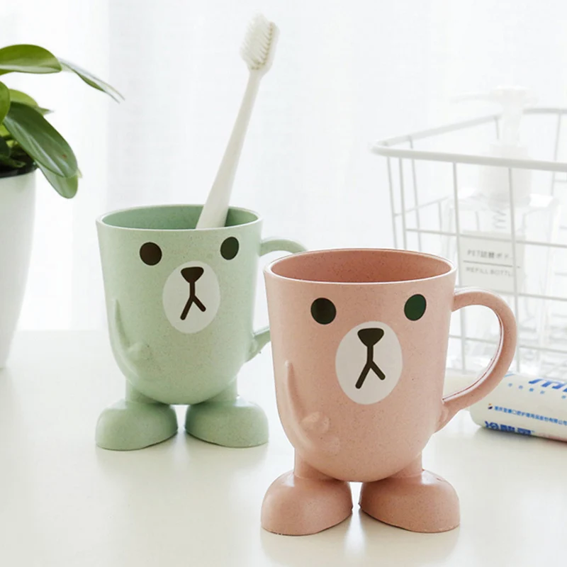 Детские милые Мультяшные соломенные зубные щетки чашка для младенцев детей