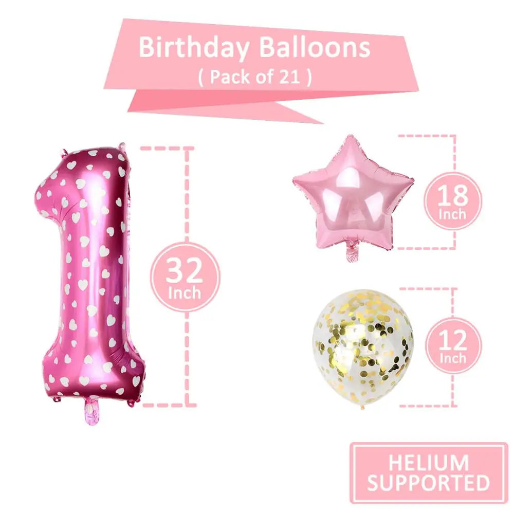 Фольгированные воздушные шары № 1 украшения для первого дня рождения товары