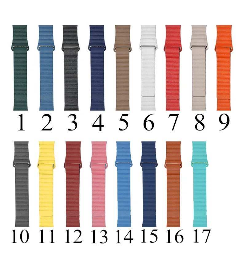 Регулируемый магнитный браслет из натуральной кожи петлевой для часов apple 42 мм 38