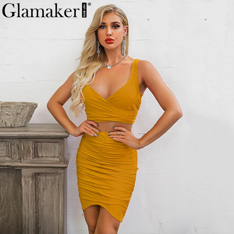 Женское платье с глубоким v-образным вырезом без рукавов | Женская одежда