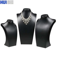 smooth black pu necklace holder jewelry packing display mannequin bust rack jewellery stand shop gift for women dressing table