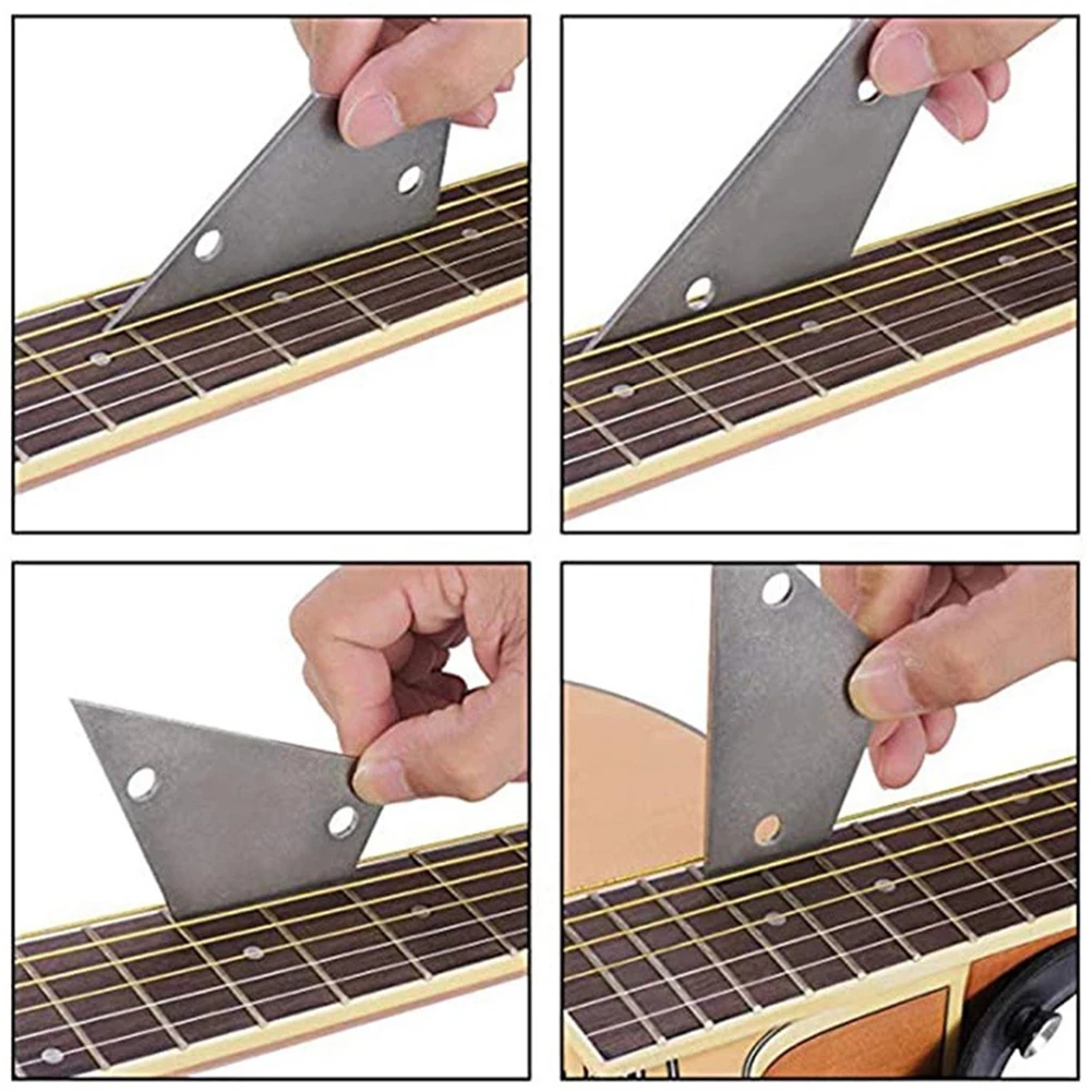 

6pcs Fret Rocker Fingerboard Guard Practical Bass Ukulele Guitar Repairing Tool Kit Grinding Stone Luthier 3 Edges Dressing File