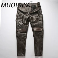 mens leather pants 100 real cowhide motorcycle pants men plus size 5xl spring autumn trousers 2022 pantalon cuir 88