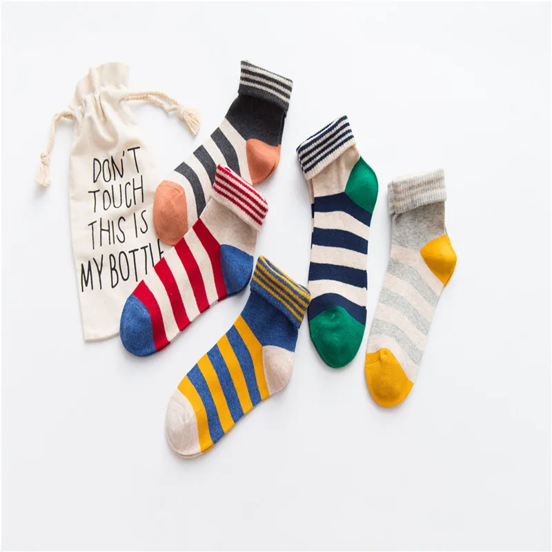 5 пар/упак. новые полосатые простые дышащие тонкие модные бизнес женские удобные