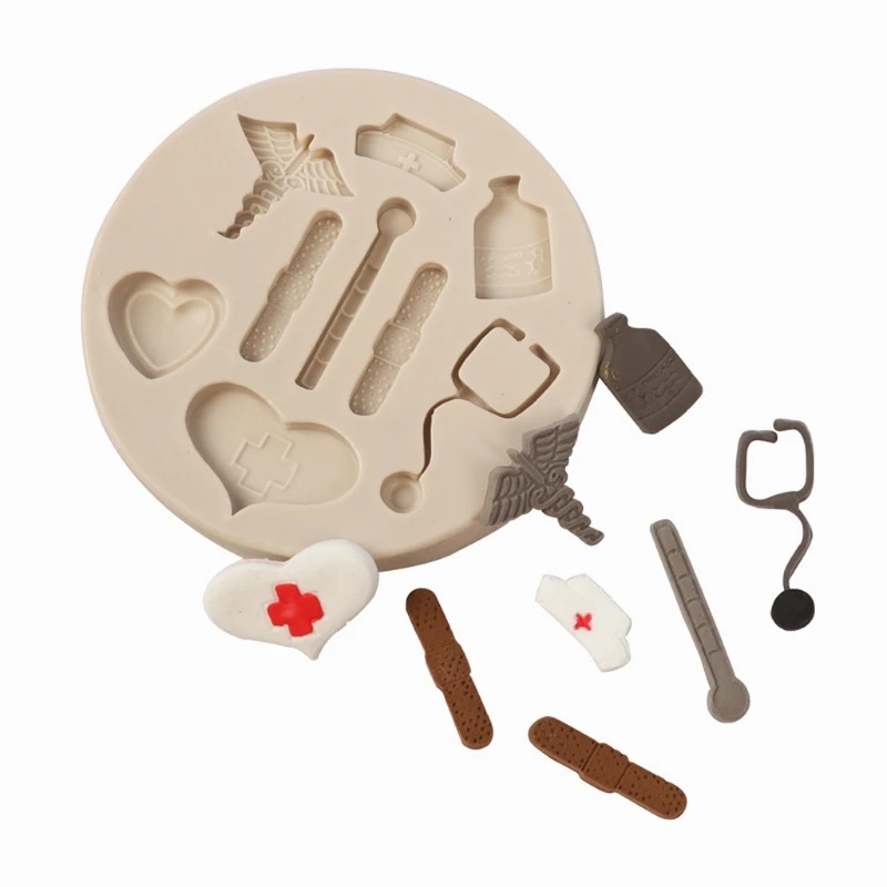 Форма для мастики медсестры шапка стетоскоп бутылка таблеток бандажный