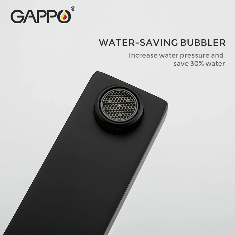 Душевой смеситель GAPPO черный настенный кран для ванной комнаты латунная Душевая