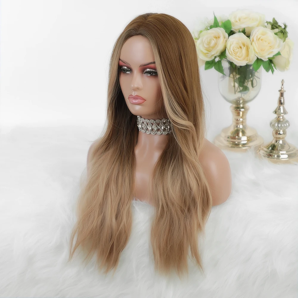 Блондинка Единорог длинные натуральные волнистые в центре часть Омбре