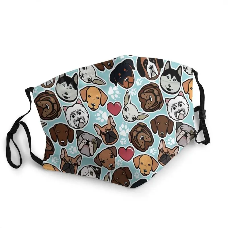 

Маска для лица с мультяшными собаками, не одноразовая маска для взрослых, пылезащитный чехол, респиратор, маска