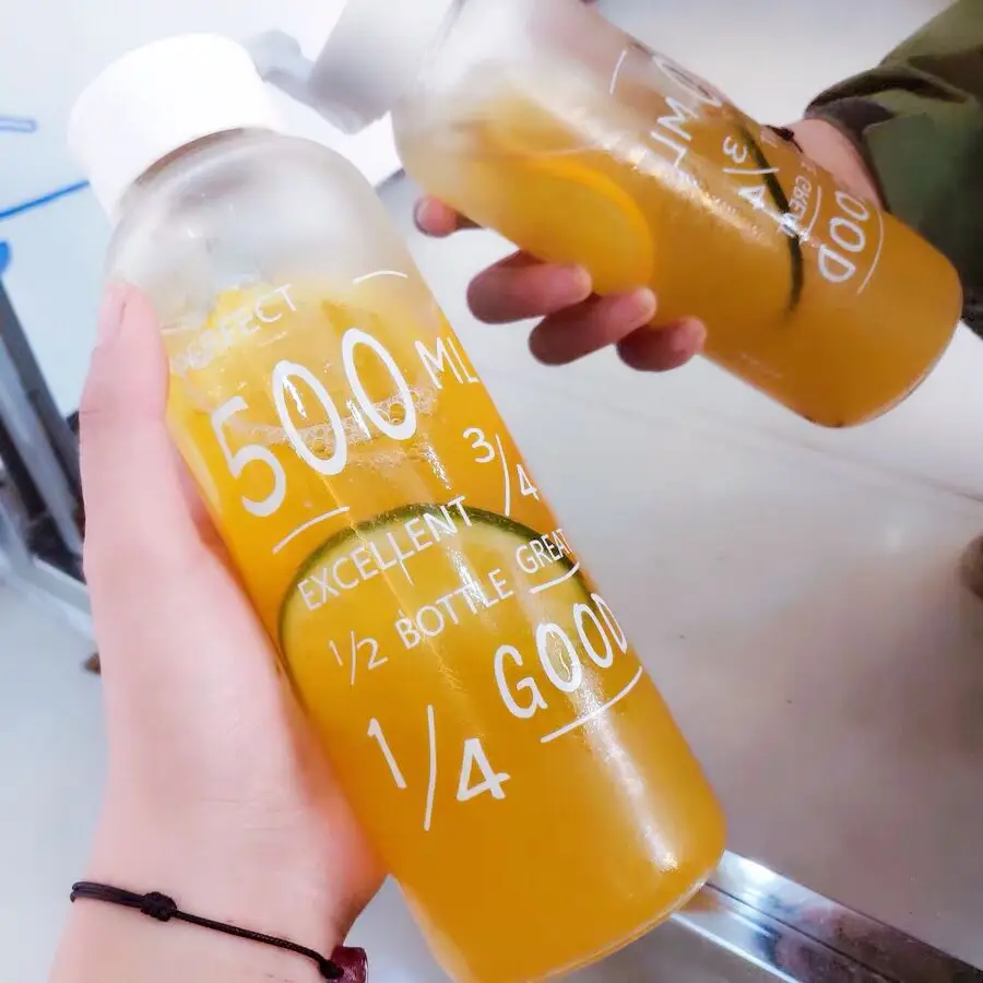 Стеклянная бутылка для воды бега Botellas De Plastico Para Jugo Толстая термостойкая
