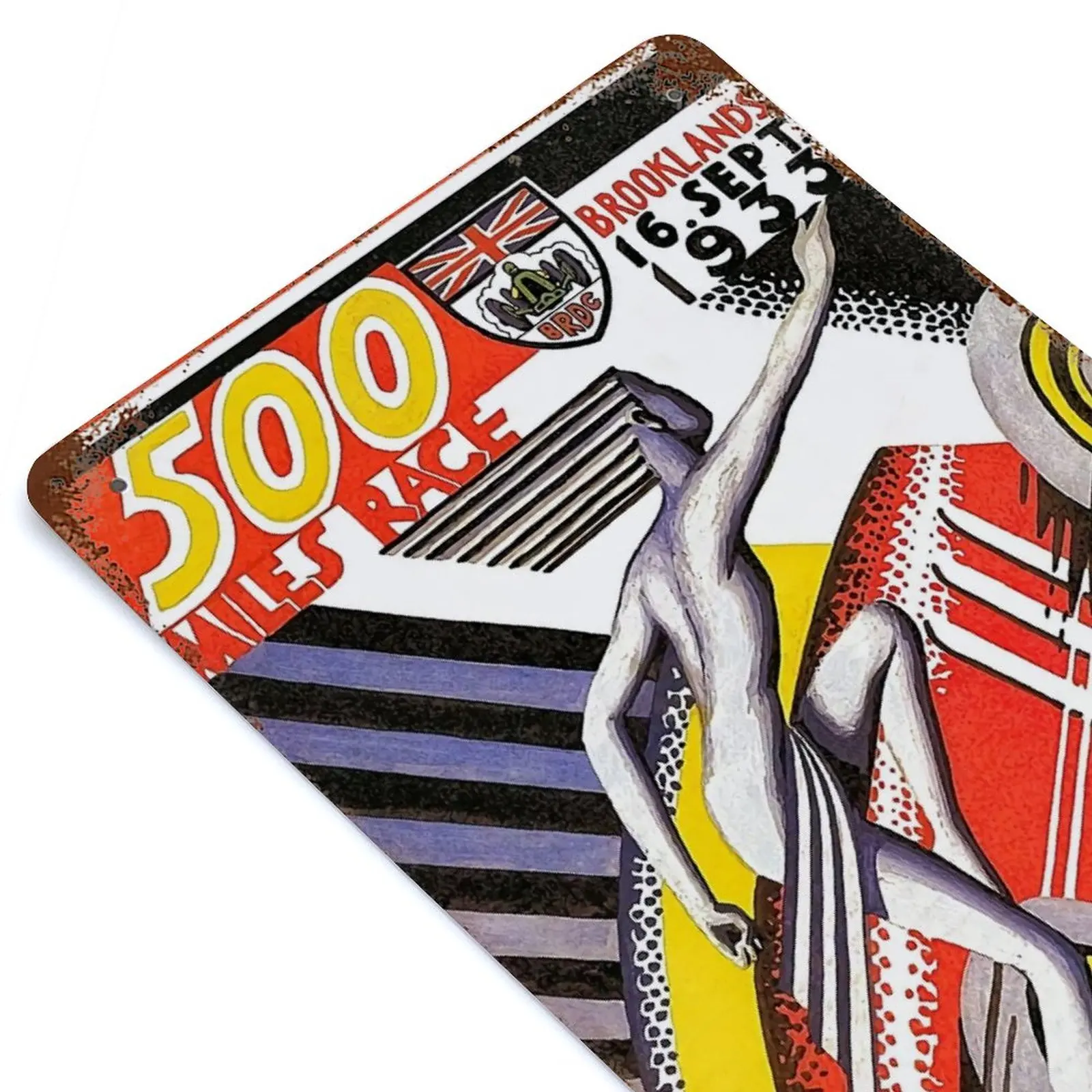 

500 Miles Race Brooklands 16 Sept 1933 Printed Vintage Metal Poster Home Pub Bar Garage Wall Decoration Tin Sign Plaque Decor