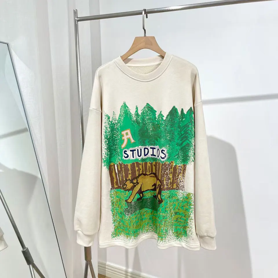 

Women sweatshirt Animal print o-neck long sleeve cotton sweatshirt casual wild lady pullover tops 2021 autumn winter new