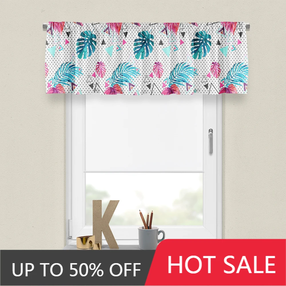

Customized Roman Curtain Short Drapery Half-Curtain Flower Colourful Pastoral Soft Small Window Living Room Kitchen Locker Door