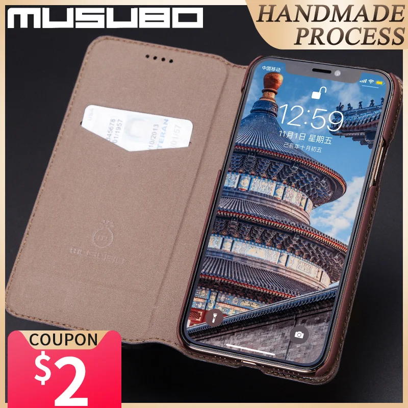 Роскошный кожаный чехол Musubo для iPhone 11 Pro Max оригинальные флип кейсы Xs XR X 8 7 Plus с
