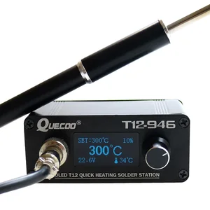 Паяльная станция STC T12-946 Mini, 1,3 дюйма, с электронным цифровым контроллером, с металлической ручкой M8 и железными наконечниками, сварочные инструменты