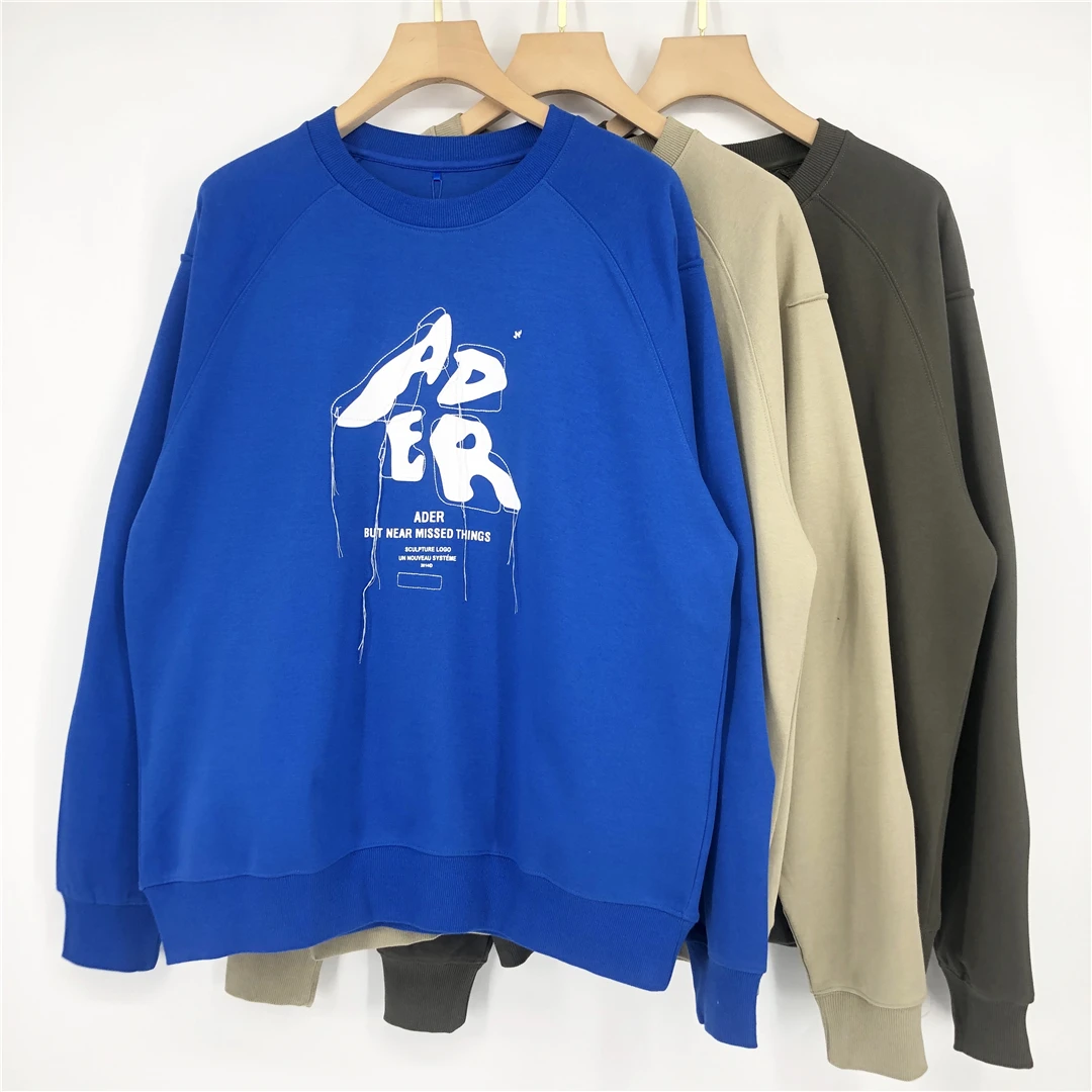

Korea new hip-hop ADER ERROR Sweatshirts Men Women 1:1 High-Quality embroidery Crewneck Adererror Sweatshirts