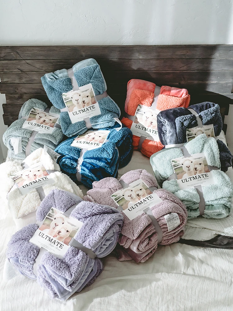 

Double-Layer Flannel Lambswool Autumn and Winter Blanket Thickening Single Double Blanket Coral Fleece Blanket