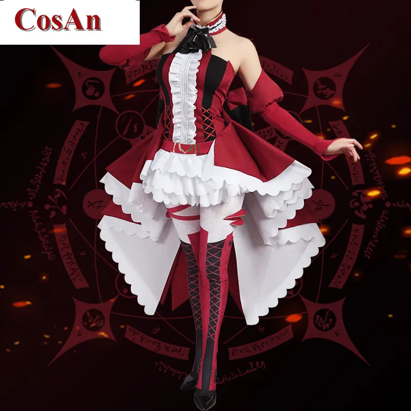 

Game FGO Fate/Grand Order Tristan Cosplay Costume The Demon Knight Elegant Red Formal Dress Activity Party Role Play Clothing