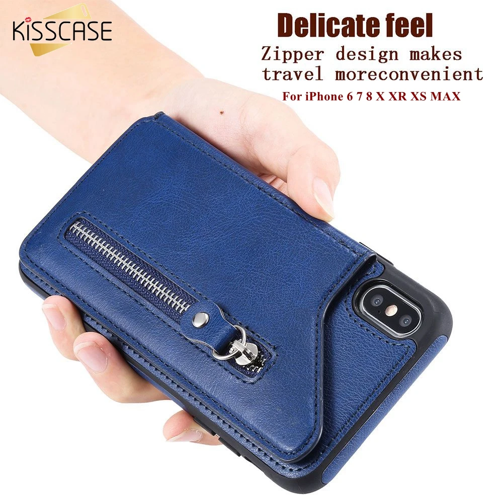 Kisscase флип Чехлы кожаный чехол для телефона iPhone XR XS MAX X 7 8 держатель карт 6 6S Plus