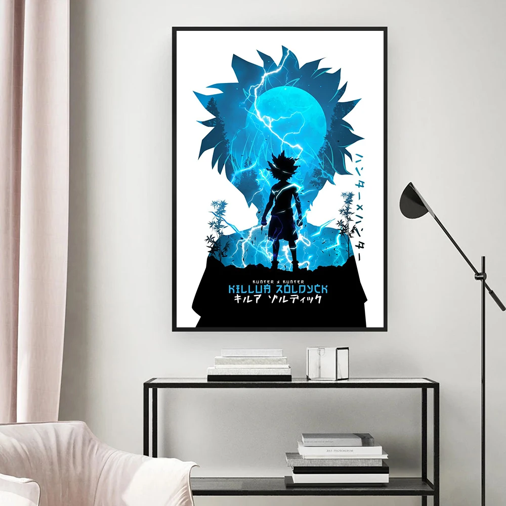 Картина на холсте с изображением охотничьего плаката и принтов Killua Zoldyck Kurapika Gon