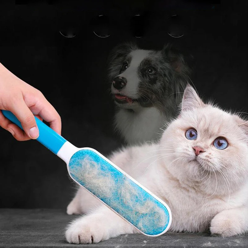 

Pet Products Hair Remover Brush Reusable Double-Side Dog Hair Lint Remover Brush Portable Magic Fur & Dust Cleaning Dog Supplies