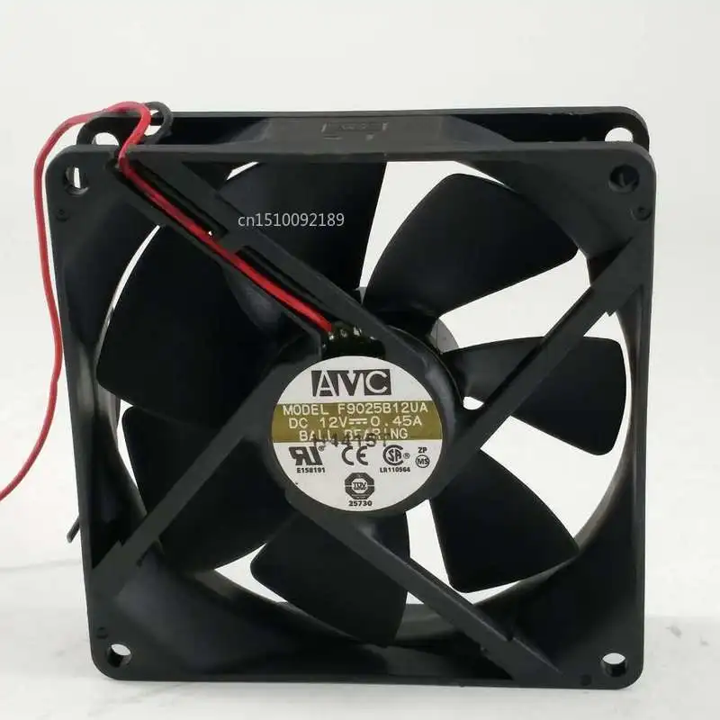 

for AVC F9025B12UA 90*90*25 12V 0.45A 3 wire power supply fan