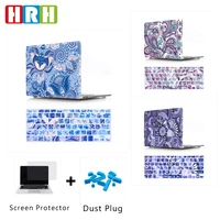 hrh flower silicone keyboard protector laptop body shell pc hard case for mac air pro retina 13 12 15 11 touch a2159 a2289 a2251