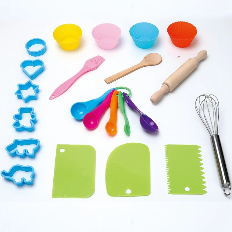 

24Pcs Chef Set Kids Kitchen Gift Playset Apron Cooking Mitt for Kid Cooking Play (Cannot Cook)