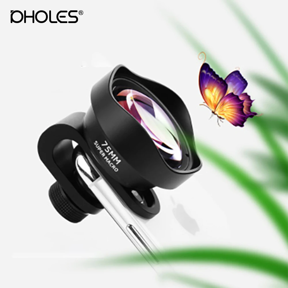 Новый Pholes Объективы 75 мм мобильный макро-объектив для камеры телефона