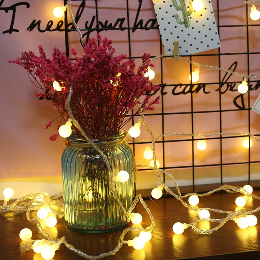 

LED Snowflake Ball Garland String Lights Fairy Garland Lights Decoration For Christmas Tree Wedding Party Valentine'S Lights