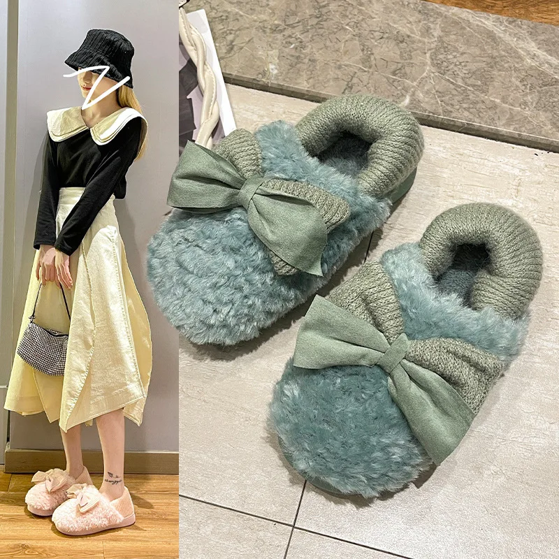 

Домашние тапочки для женщин, зимние меховые короткие плюшевые мужские тапочки, Нескользящие шлепанцы для спальни, мужские шлепанцы для пар