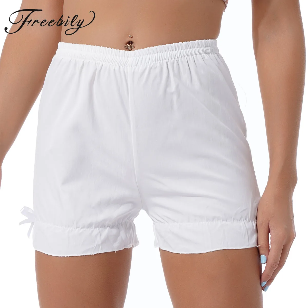 

Lolita Maid Ruffle Shorts for Womens Girls Bloomers Stretch Slip Undershorts Sleep Safety Short