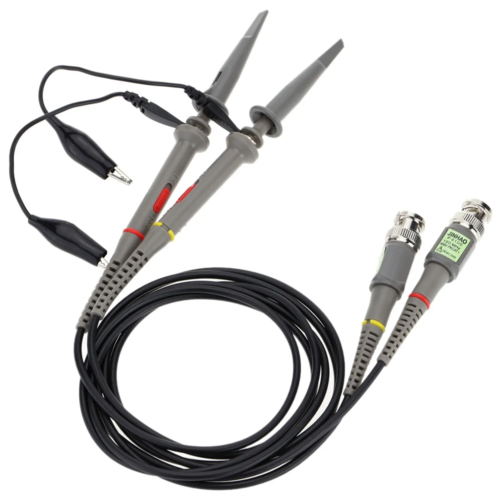 

P6100 Oscilloscope Probe 1X/10X Adjustable Attenuation 100MHz Bandwidth BNC Leads Switchable Input Voltage Osciloscope Probes