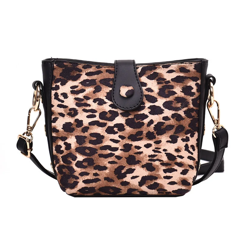 

Retro Western Style Leopard Women's Bag 2020 New Fashion Messenger Bucket Bag Korean Style One-Shoulder Popular Bag