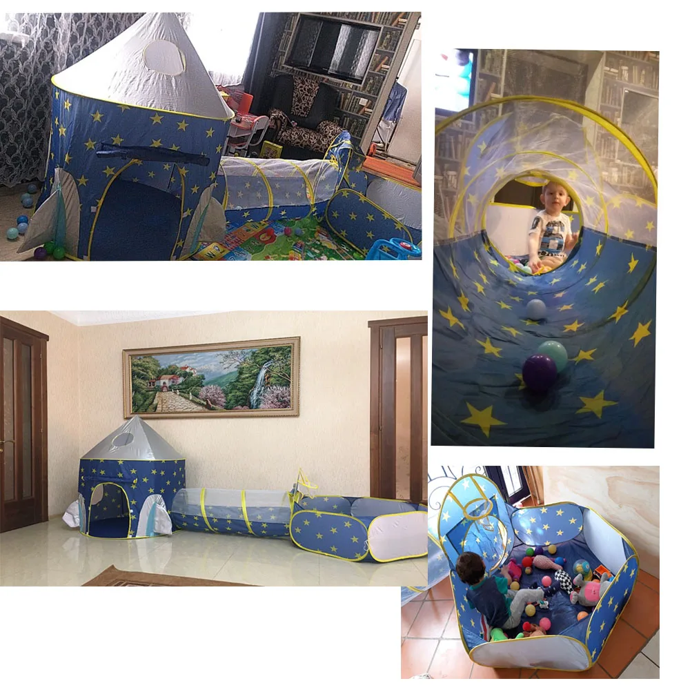 3 шт./компл. детская палатка космический корабль портативная Tipi Wigwam игровой домик