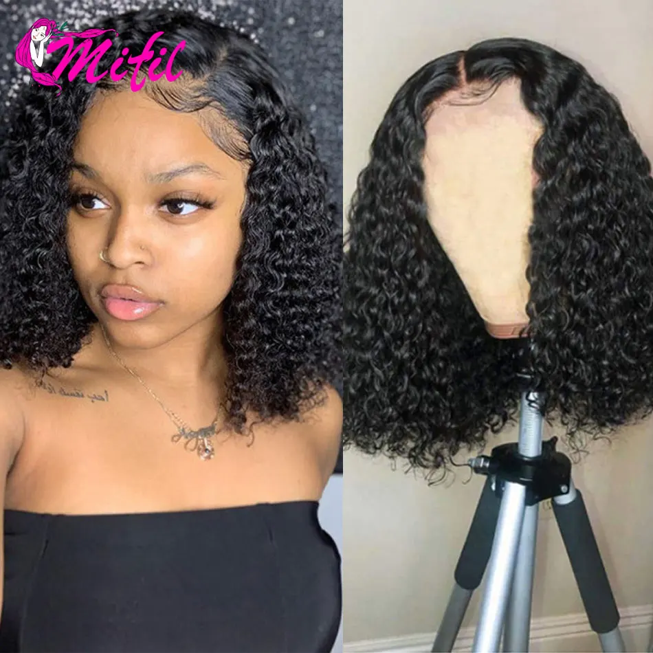 

Short Bob Wig Remy Brazilian Lace Front Wigs Black Women Kinky Curly Remy Hair 13x4 Lace Front Human Hair Wigs Plucked Baby Hair