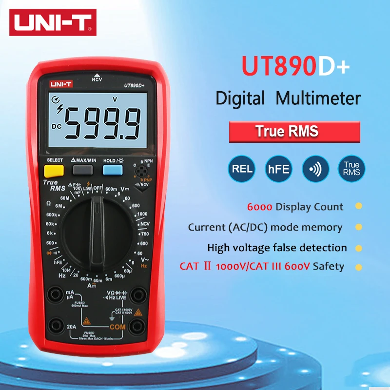 UNI-T UT890D + True RMS Температура бесконтактная проверка напряжения переменного диода