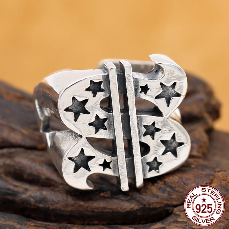 Кольцо мужское из серебра 100% пробы в стиле ретро | Украшения и аксессуары