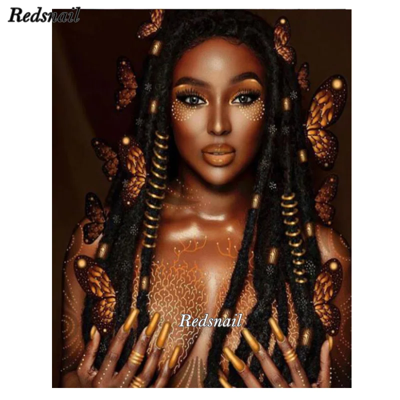 Алмазная вышивка в африканском стиле женский макияж мозаика стразы сделай сам