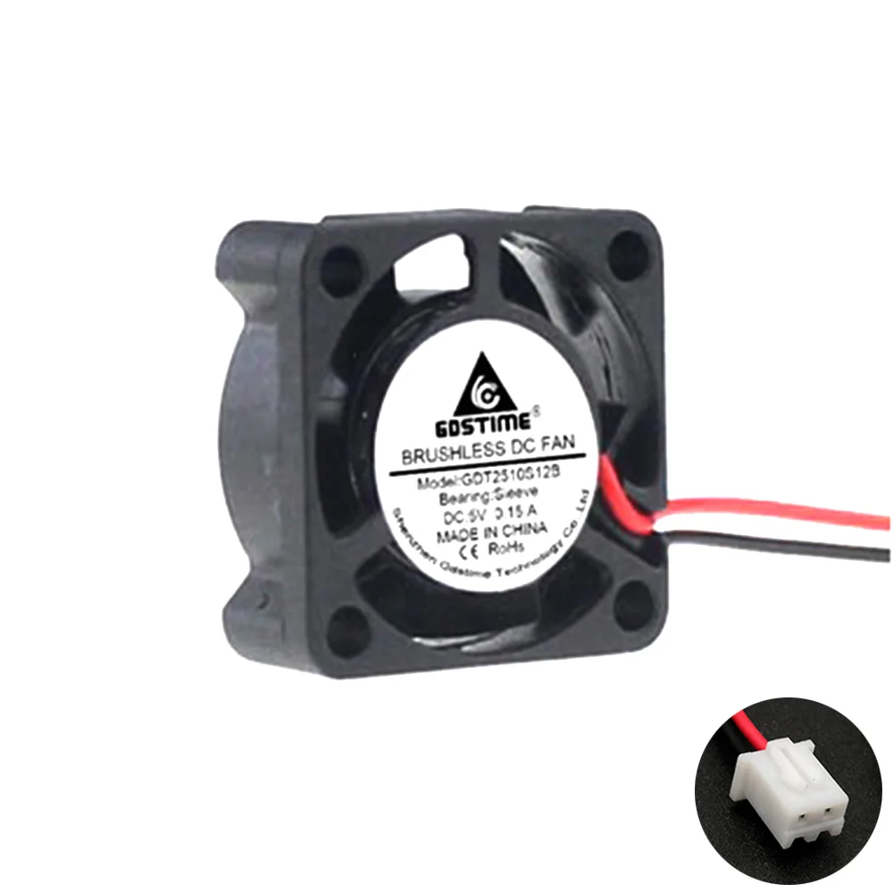 5V XH2.54 2Pin 2510 мини Бесщеточный вентилятор DC 5 в 12 В 24 В Чипсет Вентилятор радиатора 25X25X10 мм 3d принтер Охлаждающие вентиляторы, охладитель вентилятор радиатора - Цвет: 5V XH2.54 2Pin