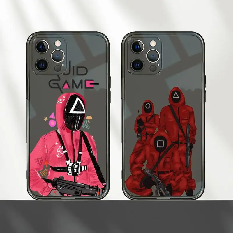 

Squid Game Korean TV series Phone Case Transparent for iPhone 7 8 11 12 se 2020 mini pro X XS XR MAX Plus