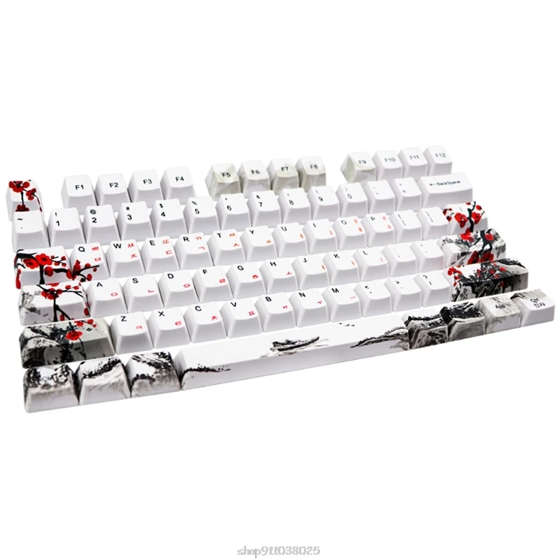 

Korean Japanese Plum Blossom PBT Five sides Dye-subbed 110 Keys OEM Profile Keycap for Diy Mechanical Keyboard Keycaps Mar09 21