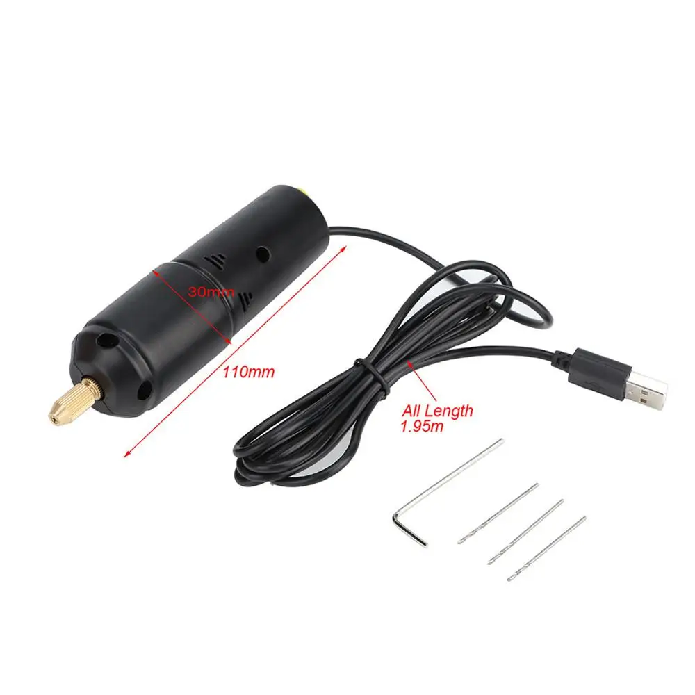 

Jewelry Tools Mini Electric Drills Portable Handheld Micro USB Drill with 3pc Bits DC 5V for Jewelry Making DIY Wood Craft
