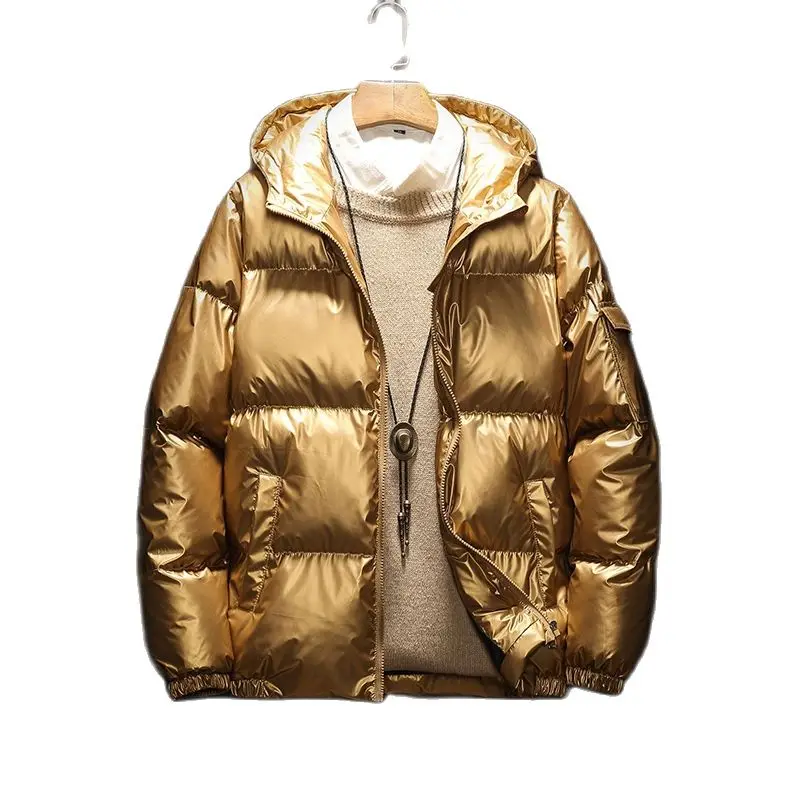 Зимние мужские куртки с капюшоном зимние для мальчиков серебристые пальто