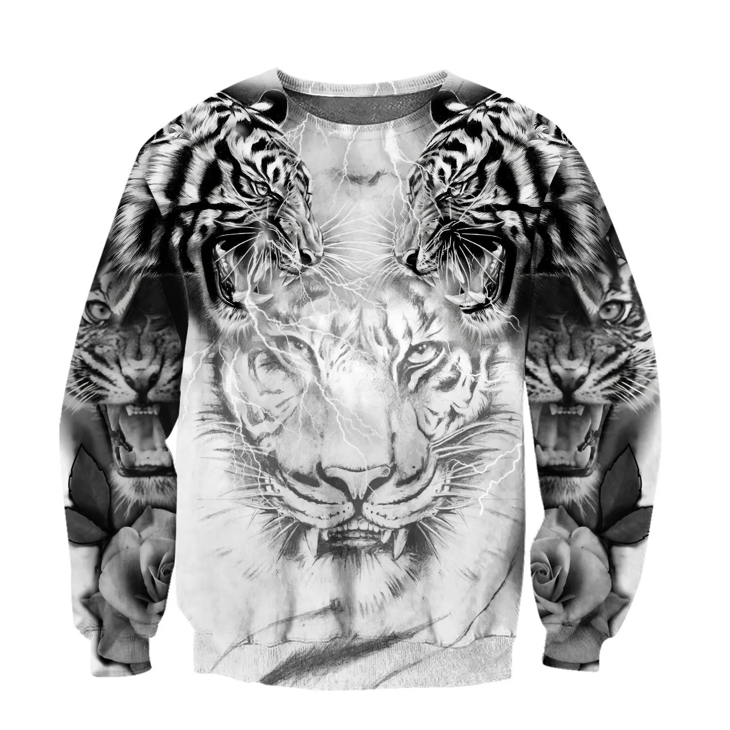 

Double White Tiger Tattoo 3D All Print Size XS-7XL Hoodie Man Women Harajuku Outwear Zipper Pullover Sweatshirt Casual Unisex